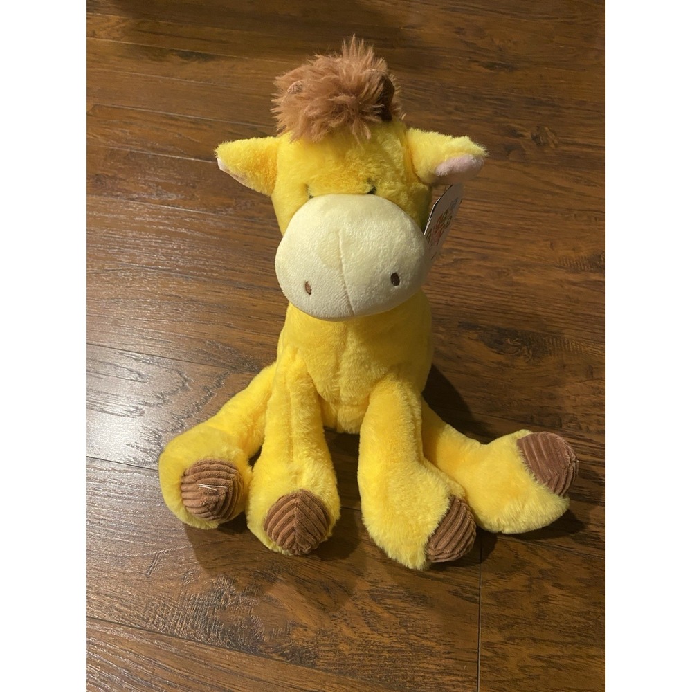 Gigglescape Giraffe Plush Stuffed‎ Animal Yellow Brown Corduroy Accents NWT 1+